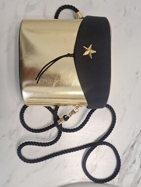 BOB MACKIE Gold and Black Star Accent Crossbody Bag
